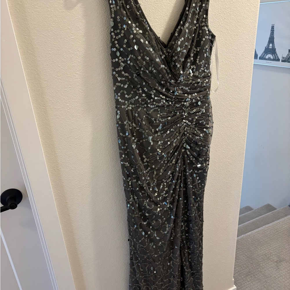 Galina Elegant Sequin Dress in olive